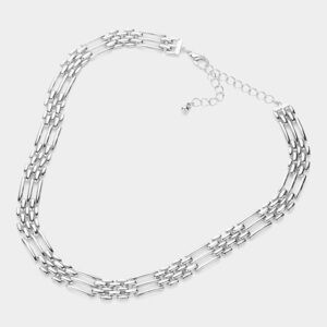 Silver Abstract Choker Necklace